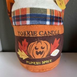 Bark Box Dog Toy Yorkie Candle Pumpkin Hidden Ball new but removed from board